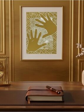 Gold Hands With Textures Print 5x7